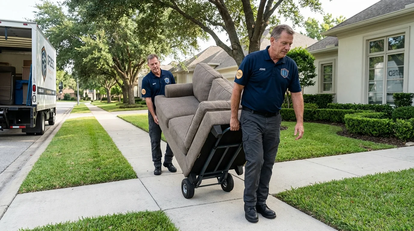 Local residential moving crew loading furniture in Suitland, MD